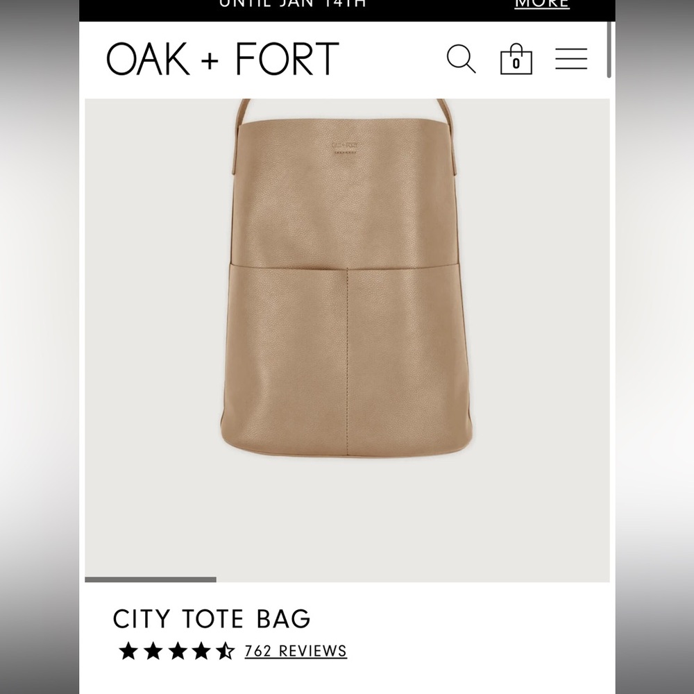 oak and fort city tote in black